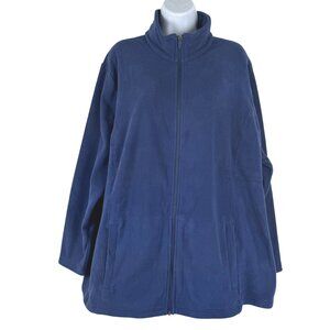 Lands' End Anyweather Fleece Full Zip Jacket Womens 2X Blue NWOT CJ-2334